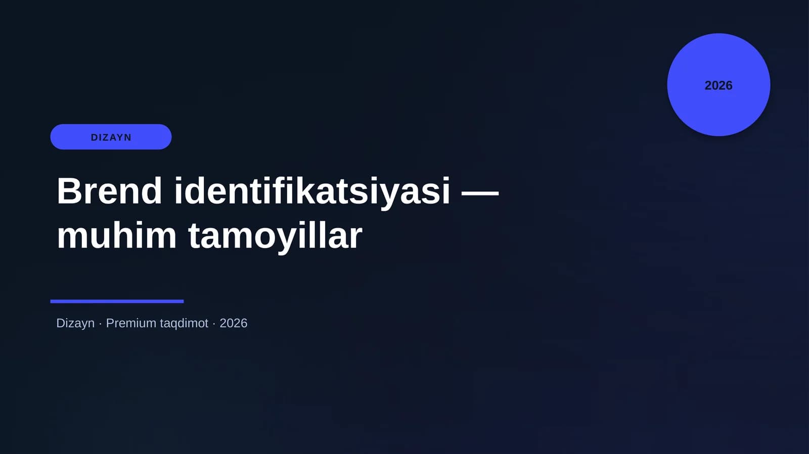 Brend identifikatsiyasi — muhim tamoyillar