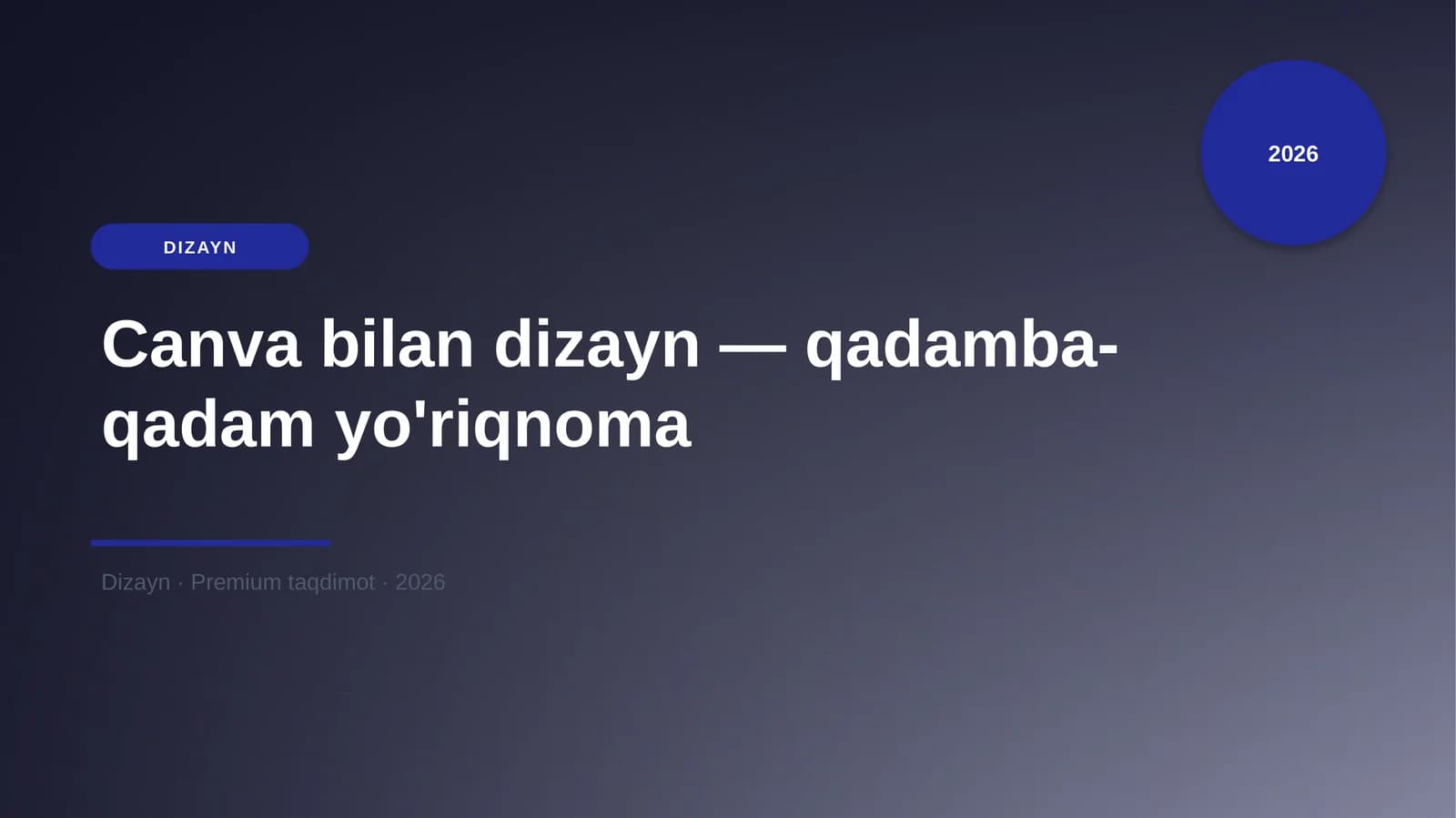 Canva bilan dizayn — qadamba-qadam yo'riqnoma