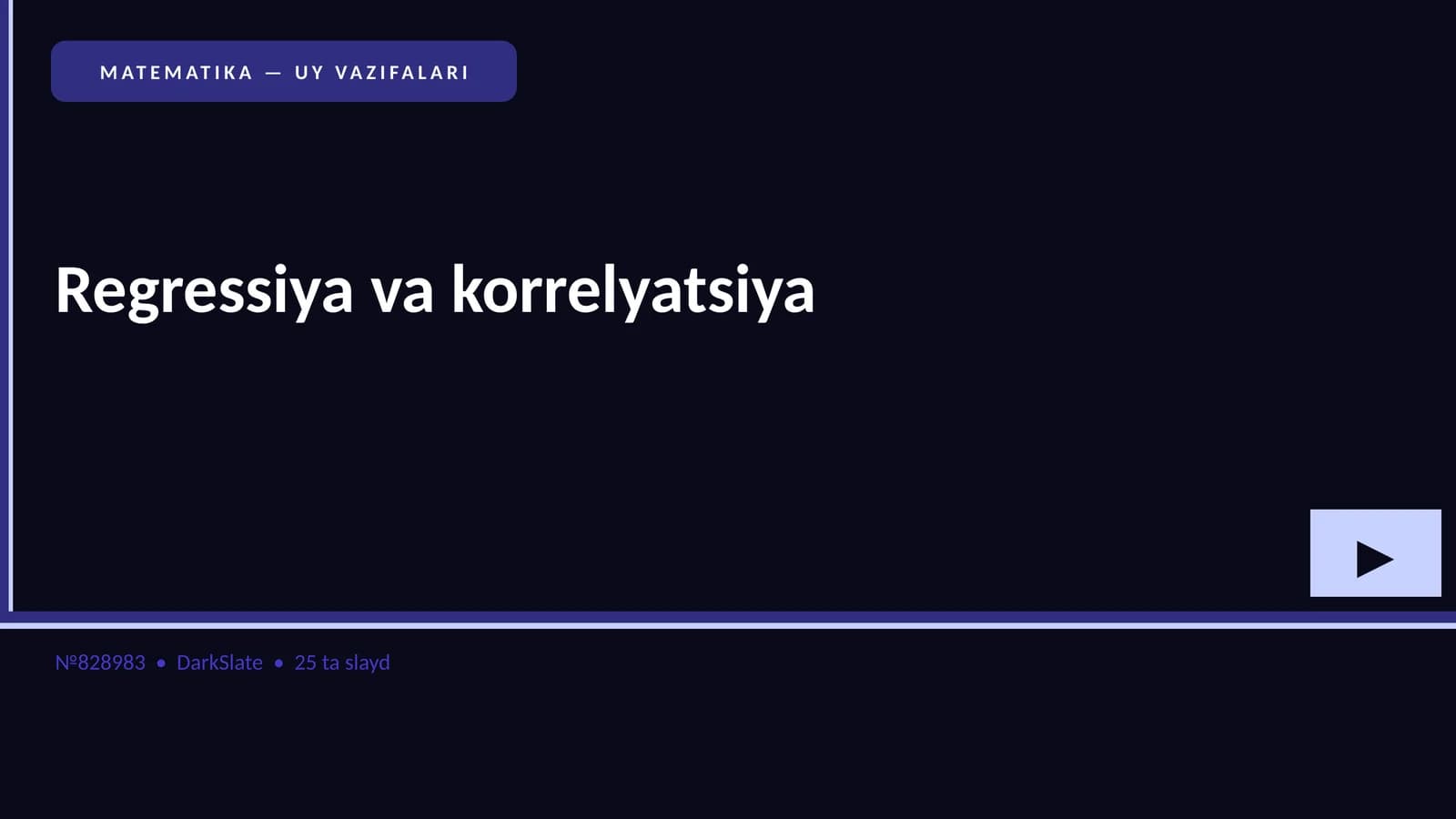 MATEMATIKA — UY VAZIFALARI