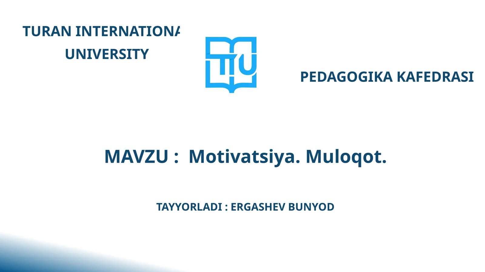 Motivatsiya va Muloqot