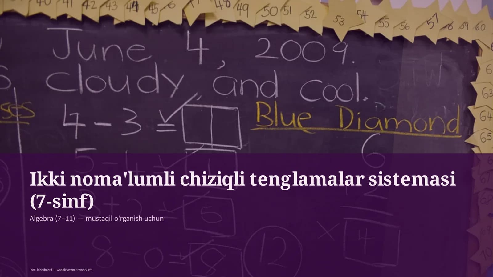 Ikki noma'lumli chiziqli tenglamalar sistemasi (7-sinf)