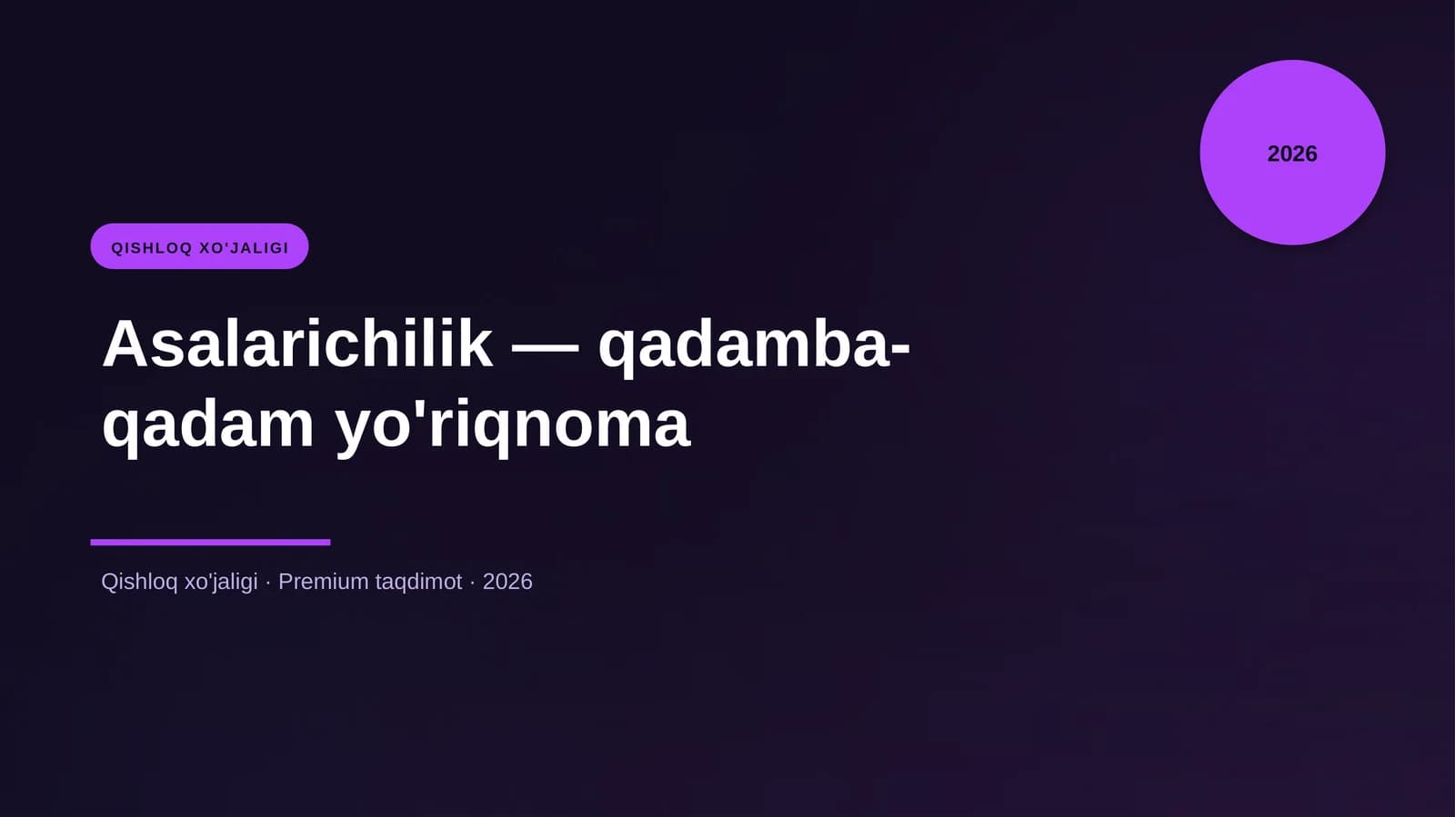 Asalarichilik — qadamba-qadam yo'riqnoma