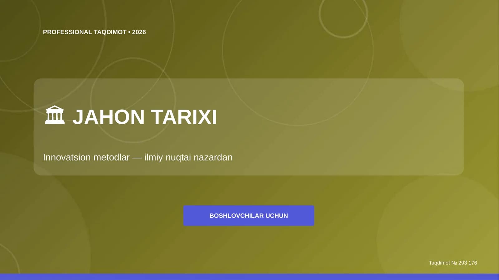 Jahon Tarixi: Innovatsion Metodlar
