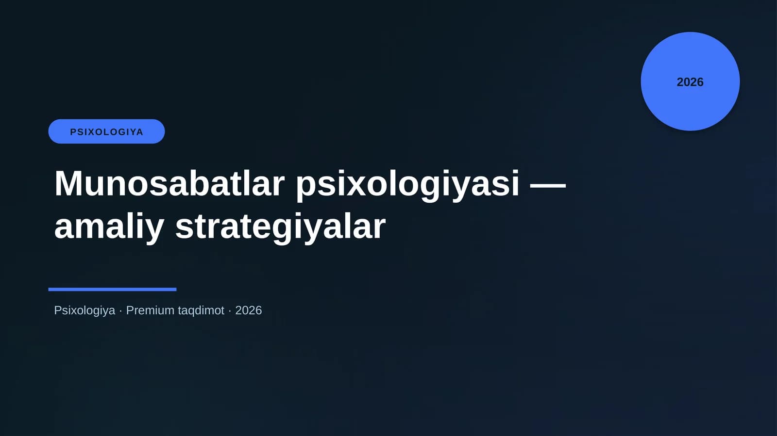 Munosabatlar psixologiyasi — amaliy strategiyalar