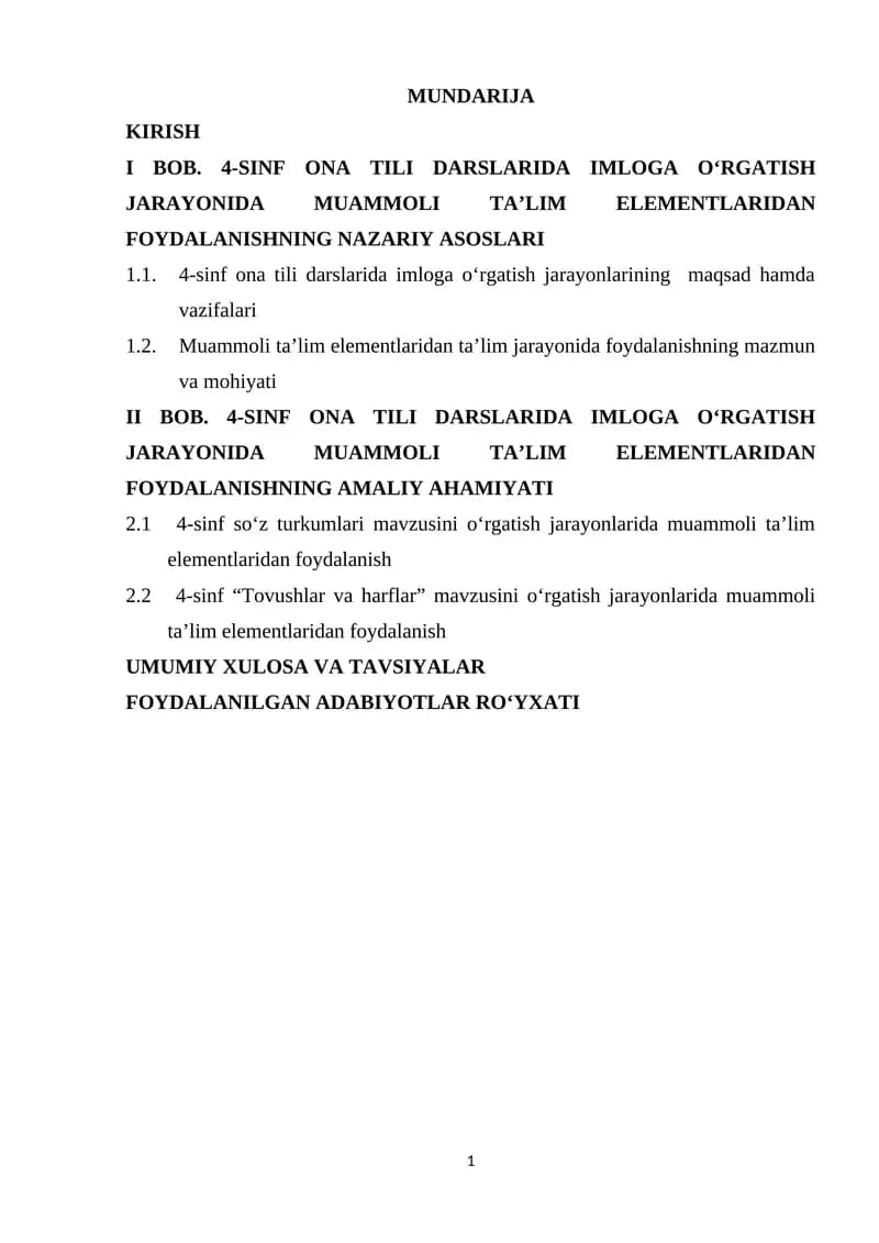 4-sinf ONA TILI DARSLARIDA IMLOGA O‘RGATISH JARAYONIDA MUAMMOLI TA’LIM ELEMENTLARI