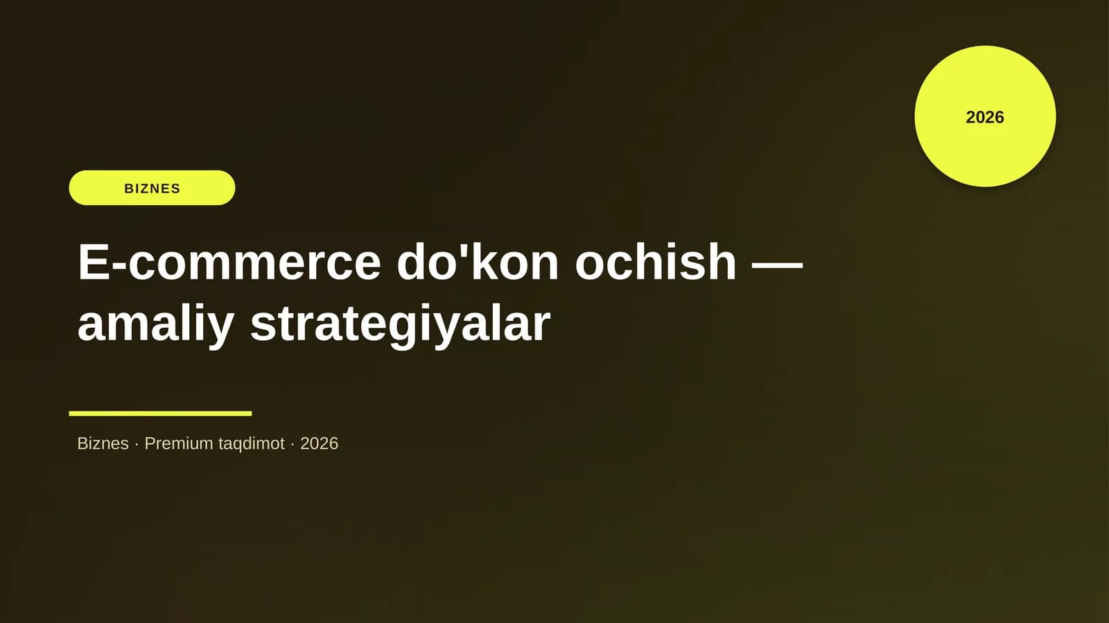 E-commerce do'kon ochish — amaliy strategiyalar