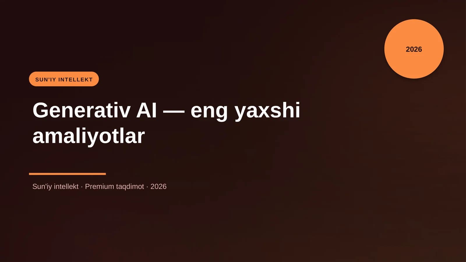 Generativ AI — eng yaxshi amaliyotlar