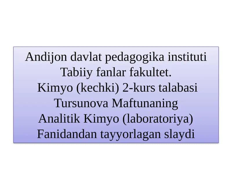 Analitik Kimyo Ta'limi