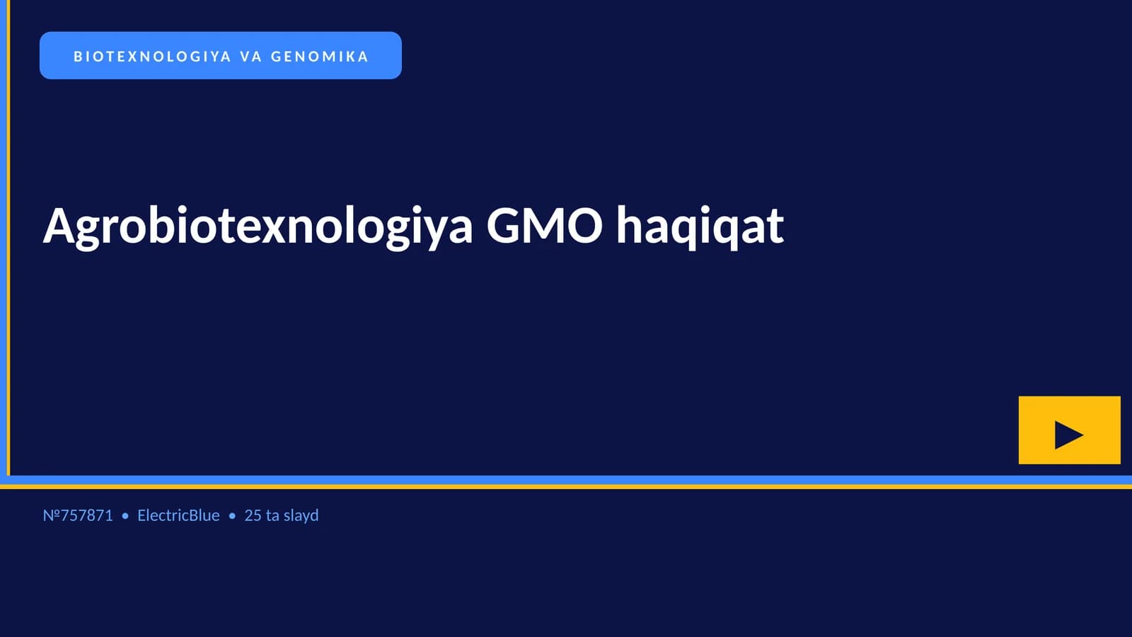 Agrobiotexnologiya GMO haqiqat