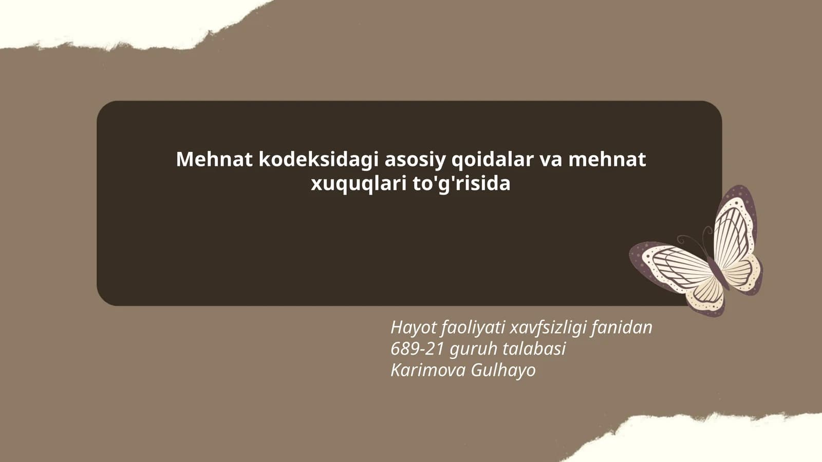 Mehnat kodeksidagi asosiy qoidalar va mehnat xuquqlari