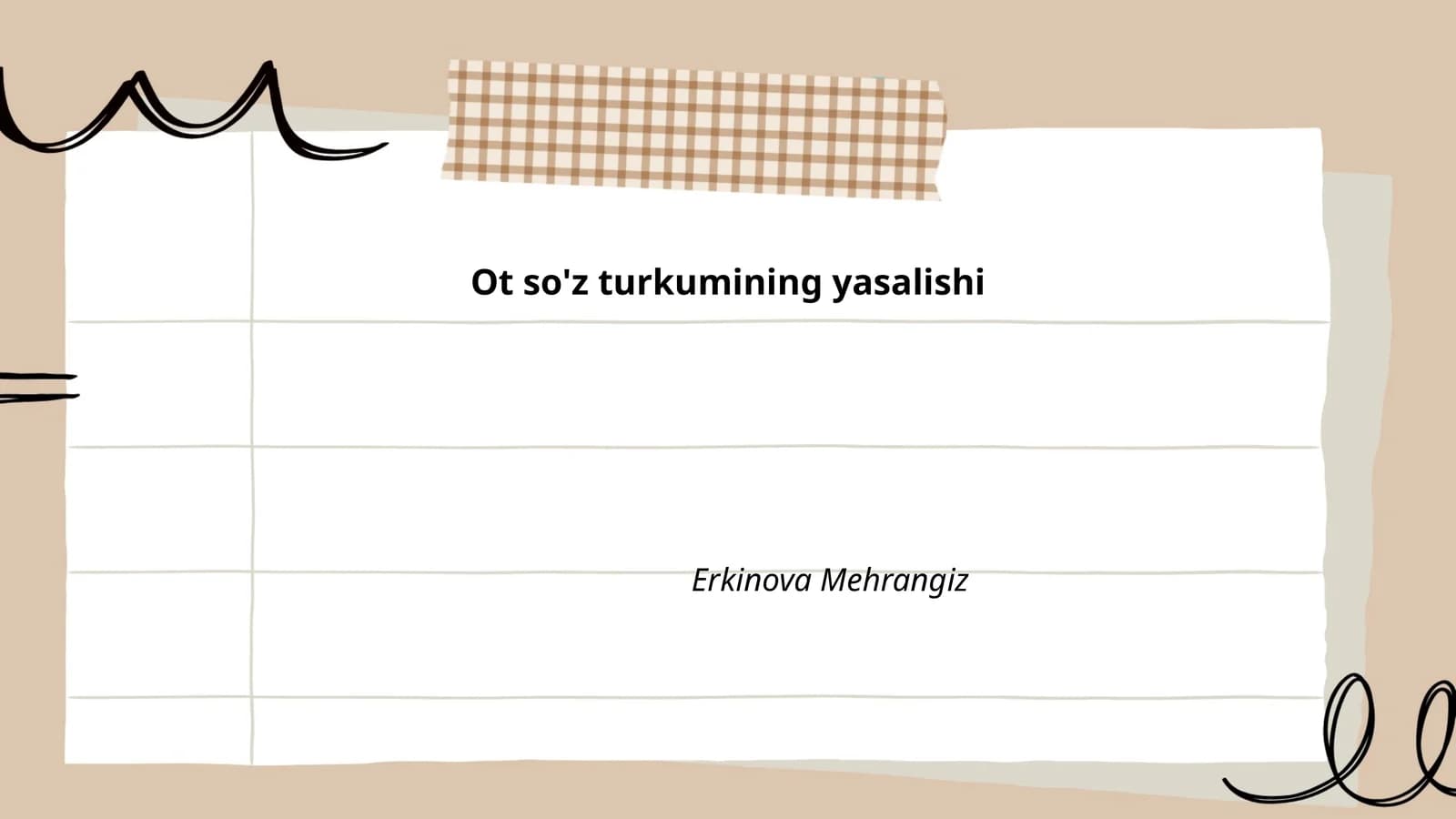Ot so'z turkumining yasalishi