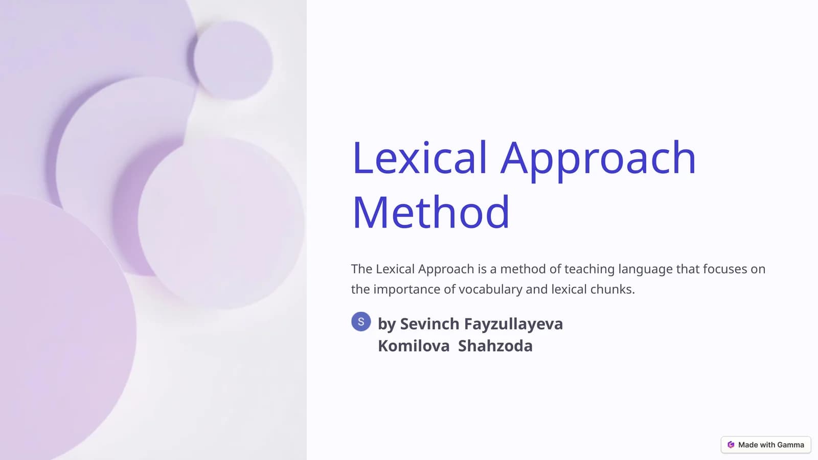 Lexical Approach Method