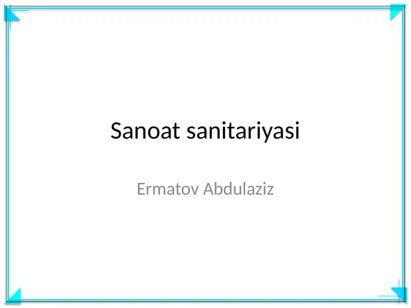 Sanoat sanitariyasi