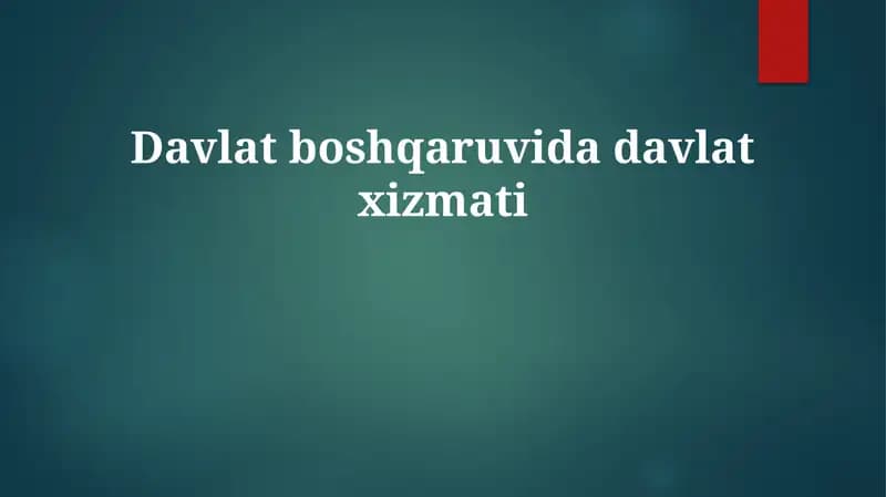 Davlat xizmati