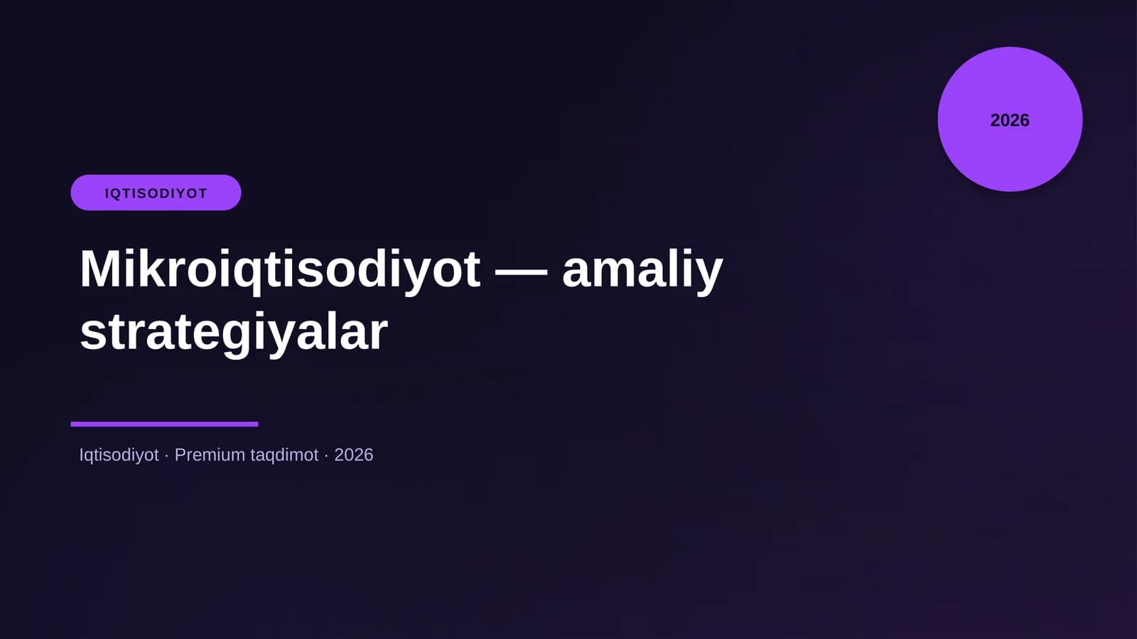 Mikroiqtisodiyot — amaliy strategiyalar