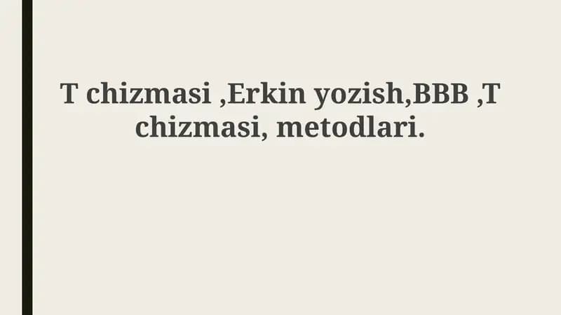 T-jadval, Erkin Yozish va BBB