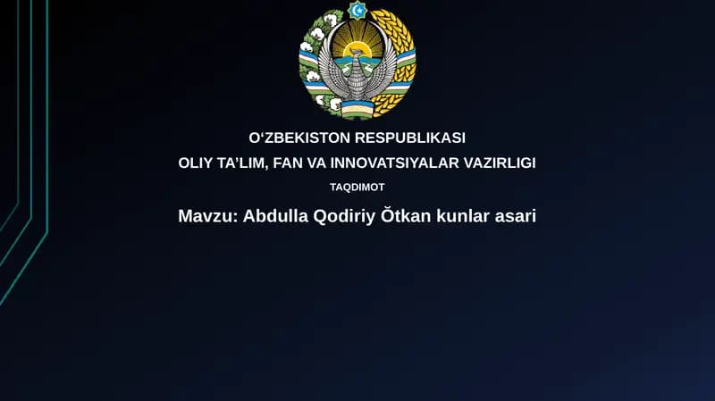 Abdulla Qodiriy Oʻtkan kunlar asari