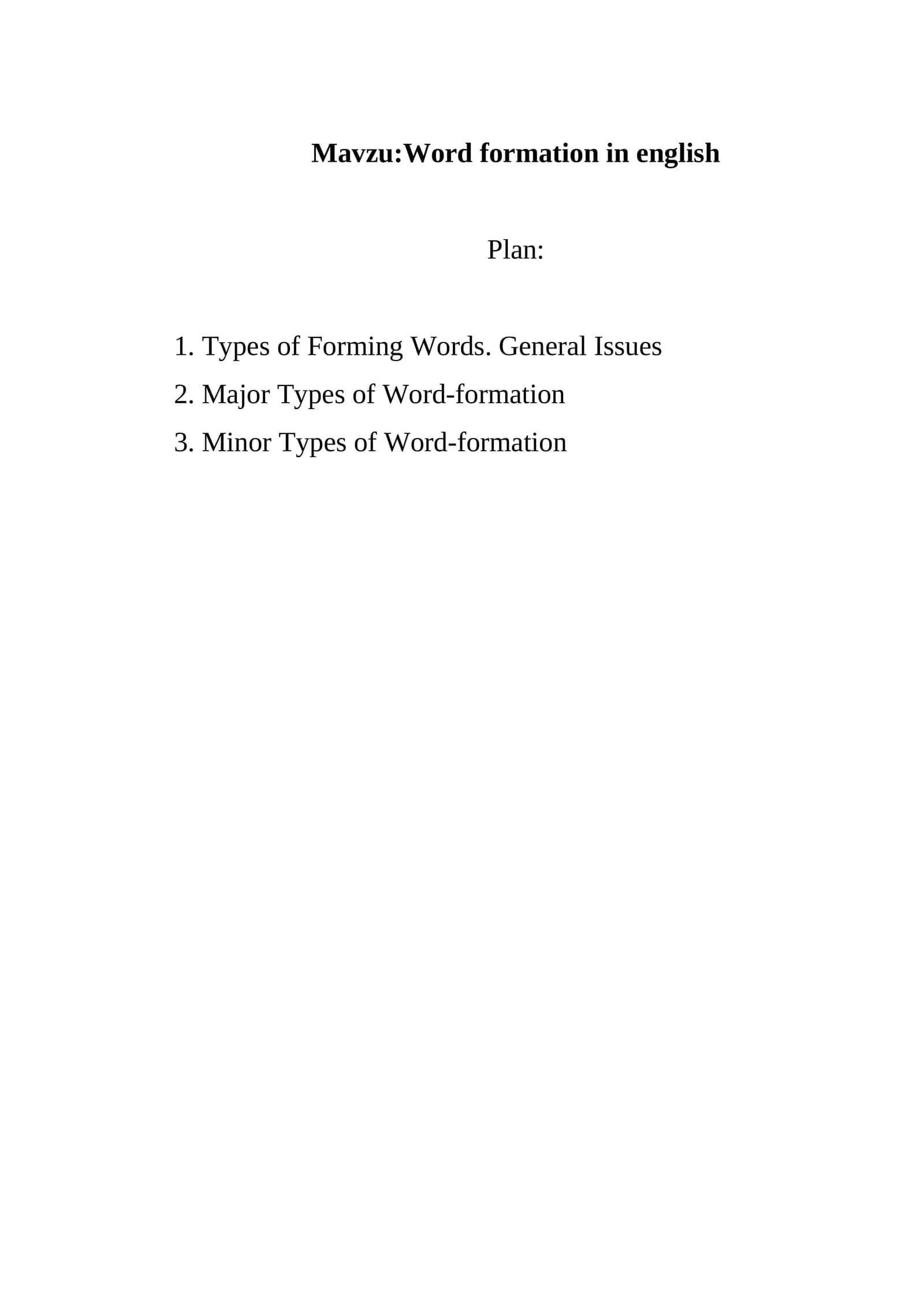 Word formation in english