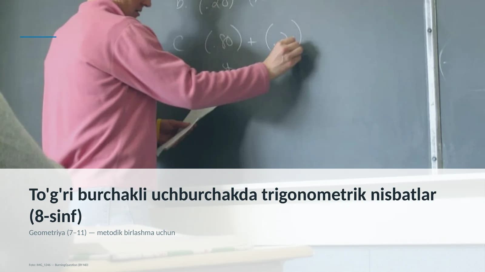 To'g'ri burchakli uchburchakda trigonometrik nisbatlar (8-sinf)