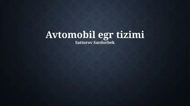 EGR Tizimi