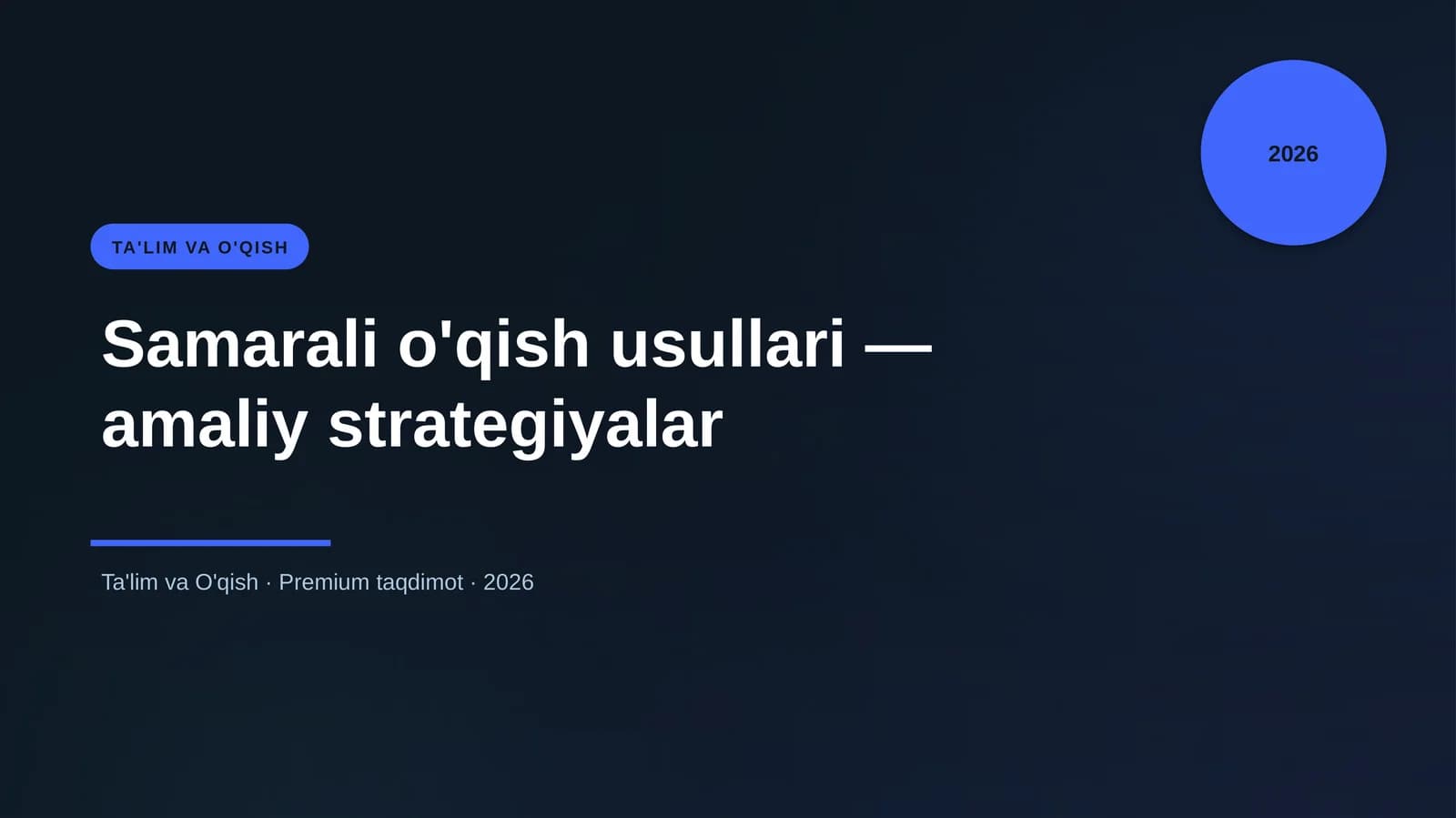 Samarali o'qish usullari — amaliy strategiyalar