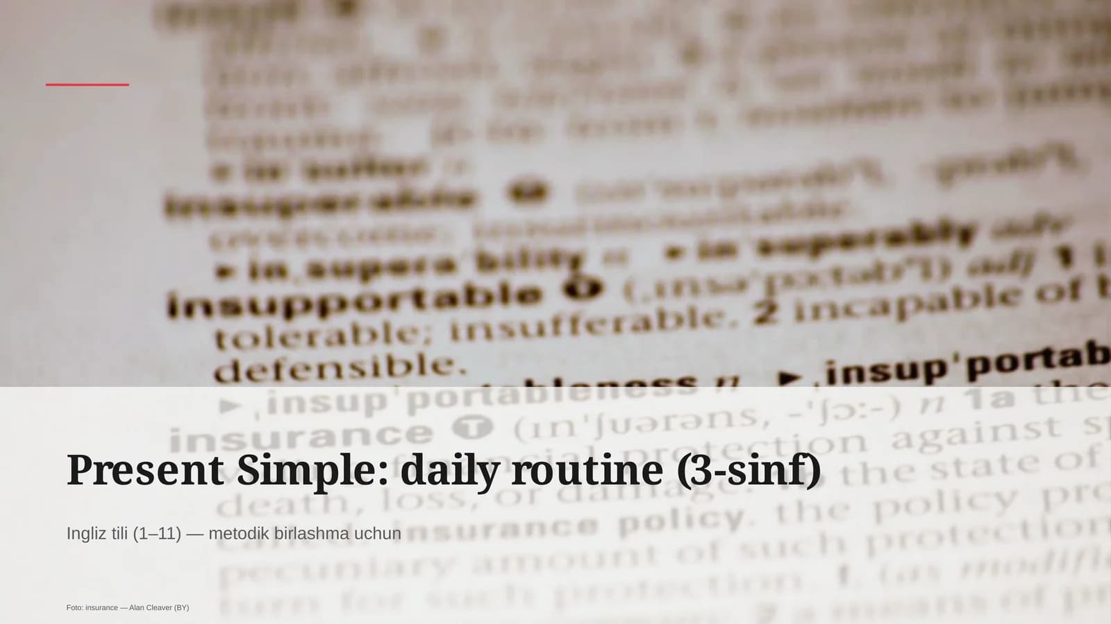 Present Simple: daily routine (3-sinf)