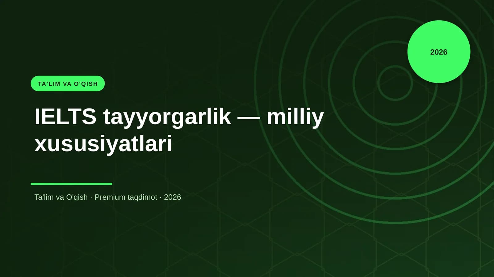 IELTS tayyorgarlik — milliy xususiyatlari