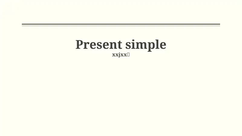 Present Simple