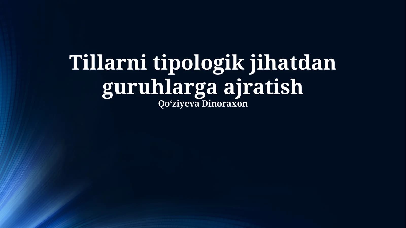 Til Tipologiyasi