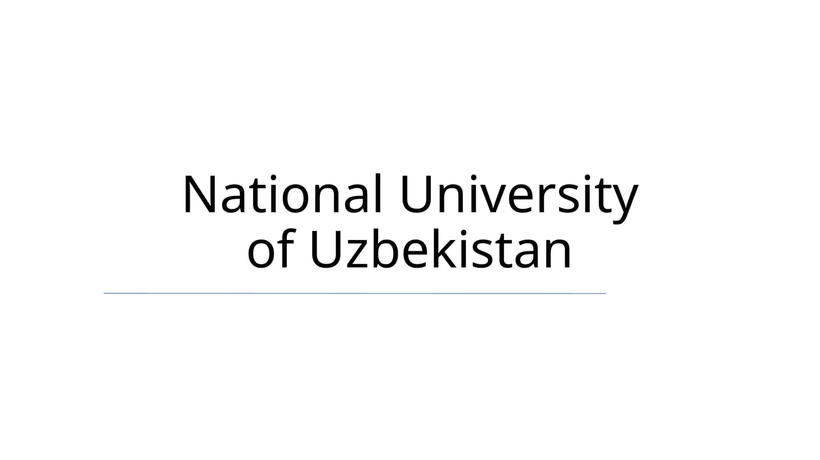 National University of Uzbekistan