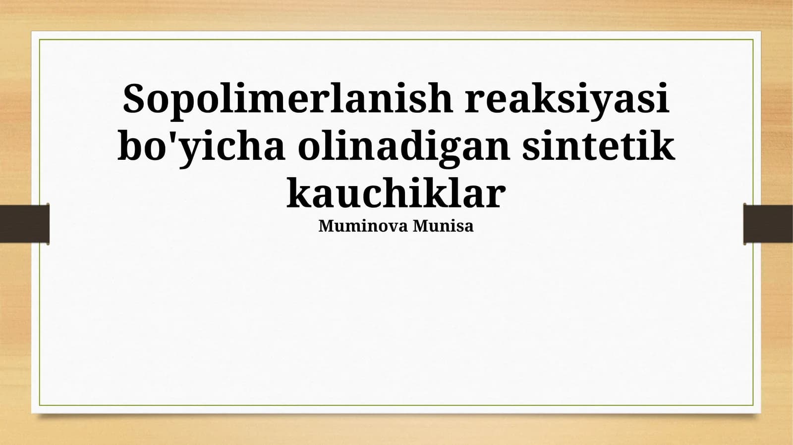 Sintetik Kauchuklarning Xossalari va Qo'llanilishi
