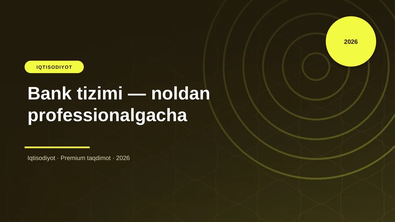 Bank tizimi — noldan professionalgacha
