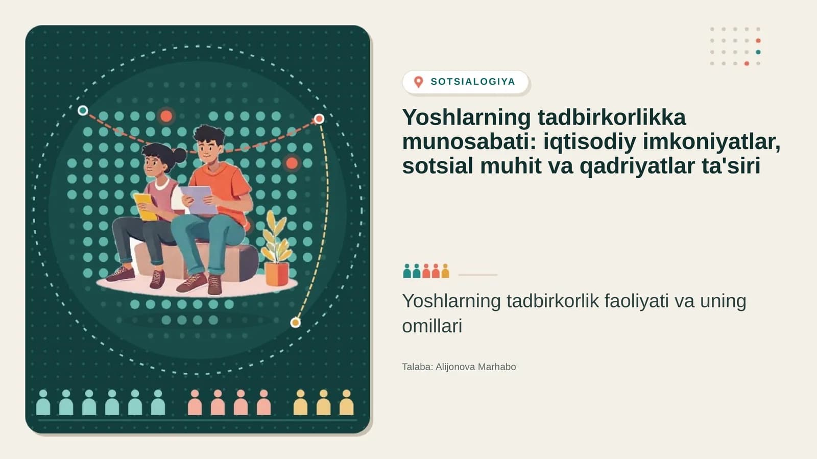 Yoshlarning tadbirkorlikka munosabati