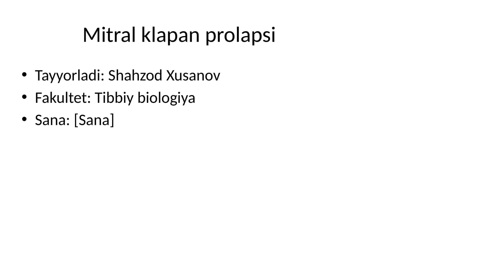 Mitral klapan prolapsi