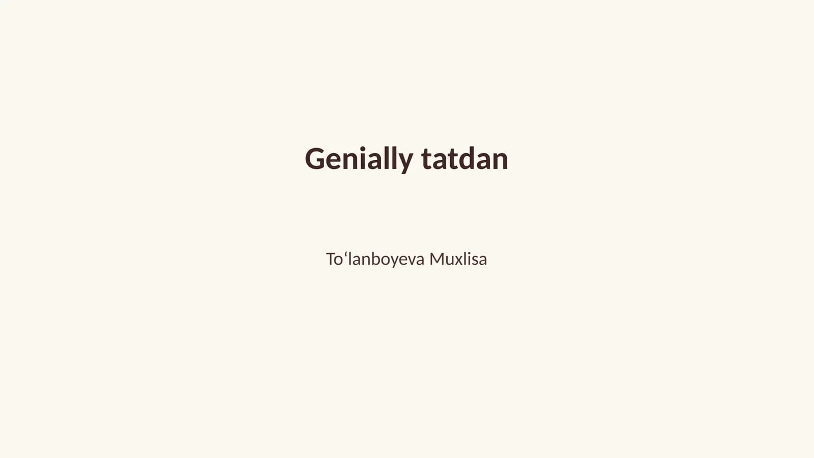 Genially tatdan