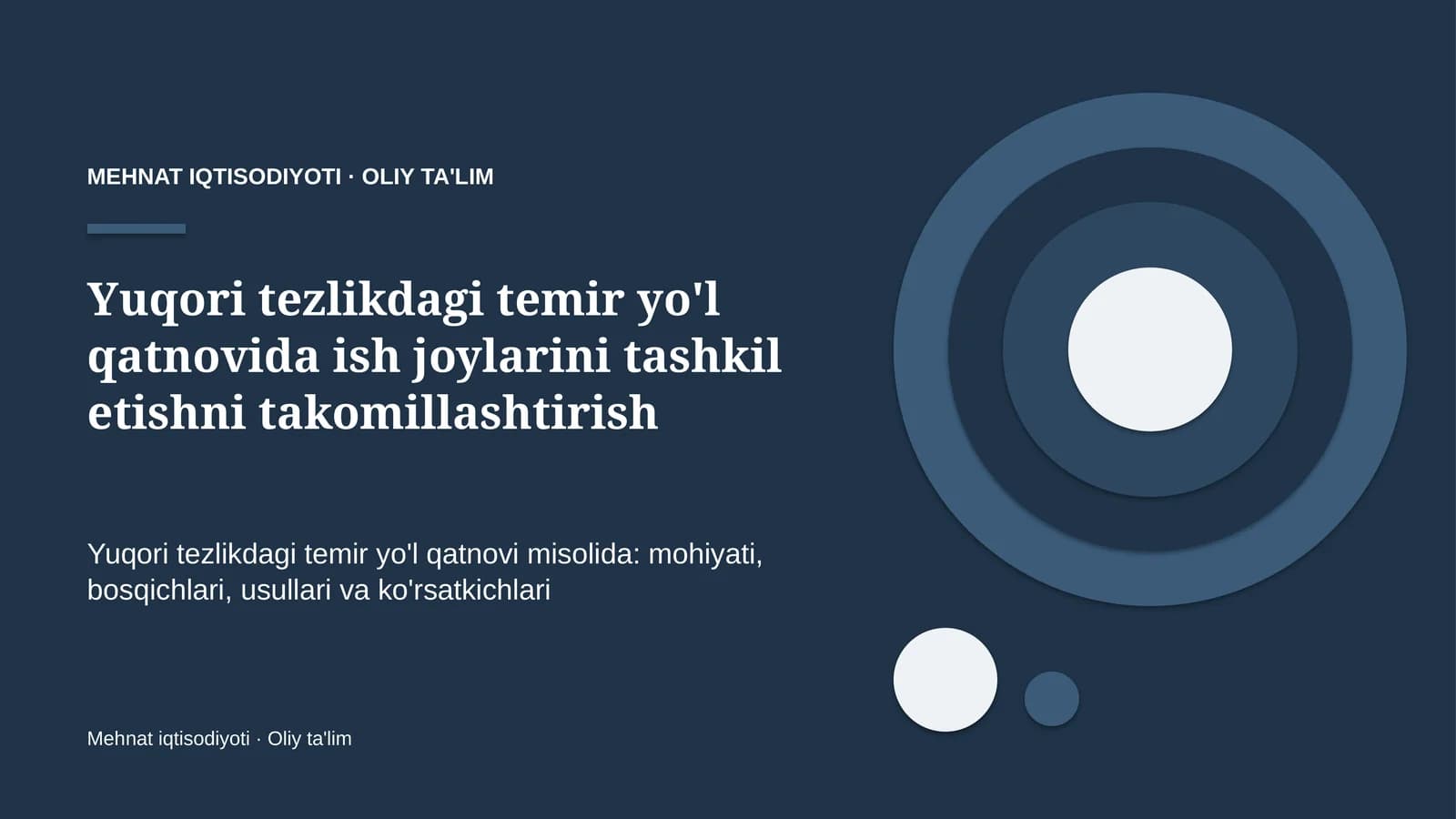 yuqori tezlikdagi temir yo'l qatnovida ish joylarini tashkil etishni takomillashtirish 5504
