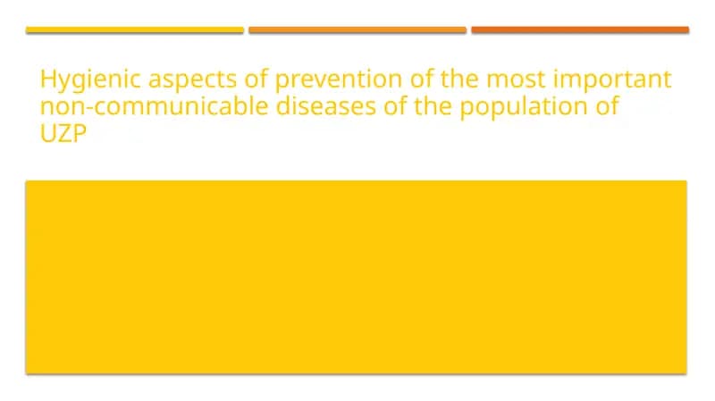 Hygienic aspects of prevention of the most important non-communicable diseases of the population of UZP