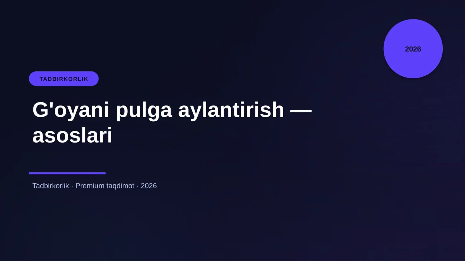 G'oyani pulga aylantirish — asoslari