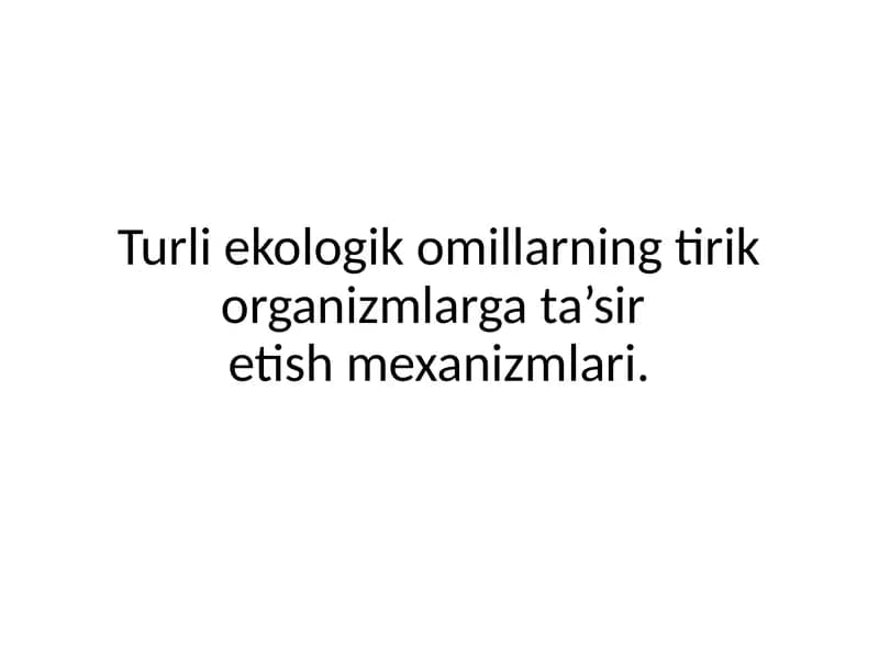 Ekologiya
