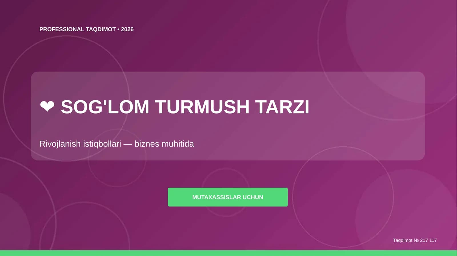 PROFESSIONAL TAQDIMOT • 2026