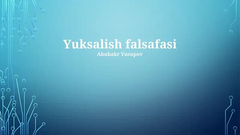 Yuksalish falsafasi