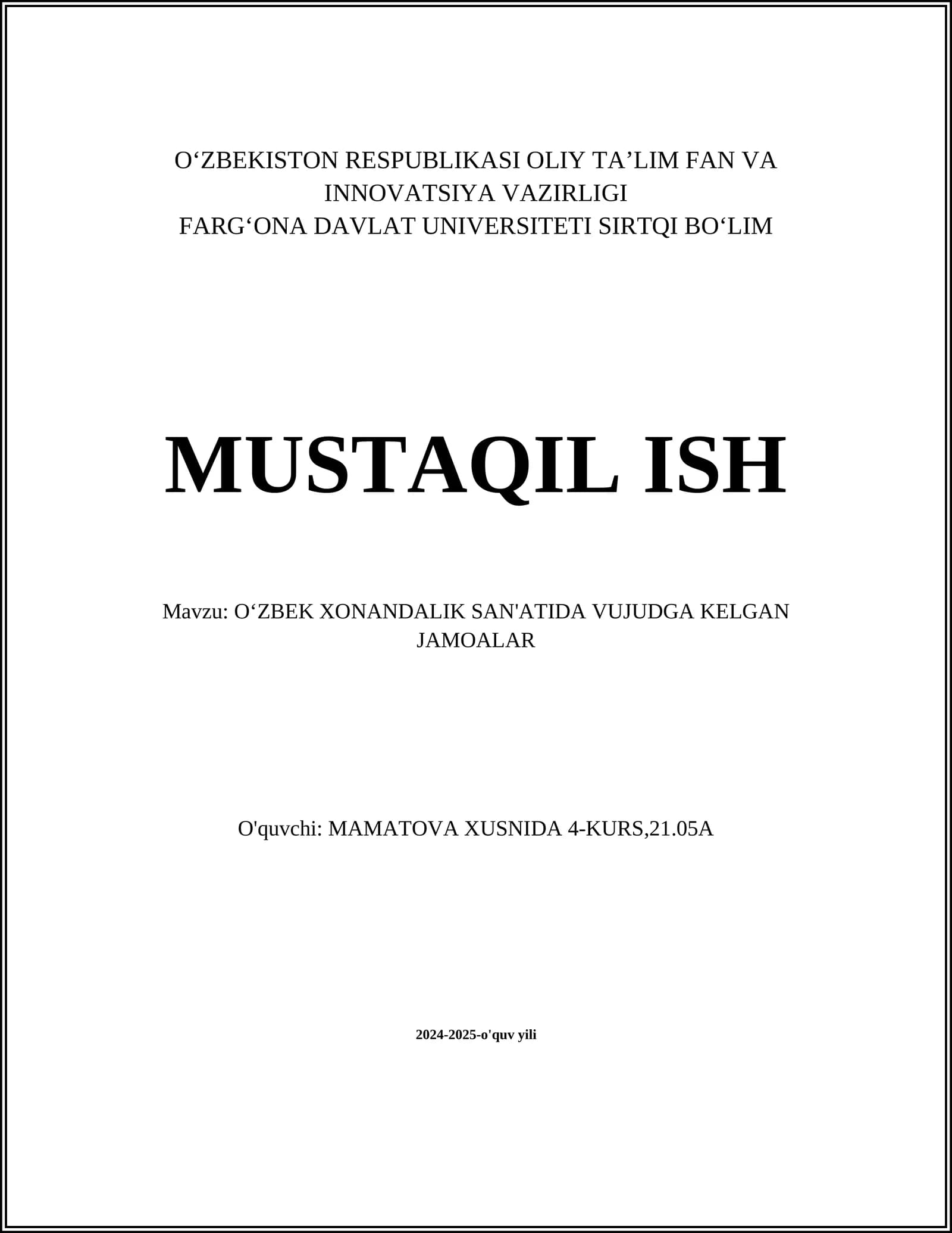 Oʻzbek Xonandalik San'atida Vujudga Kelgan Jamoalar