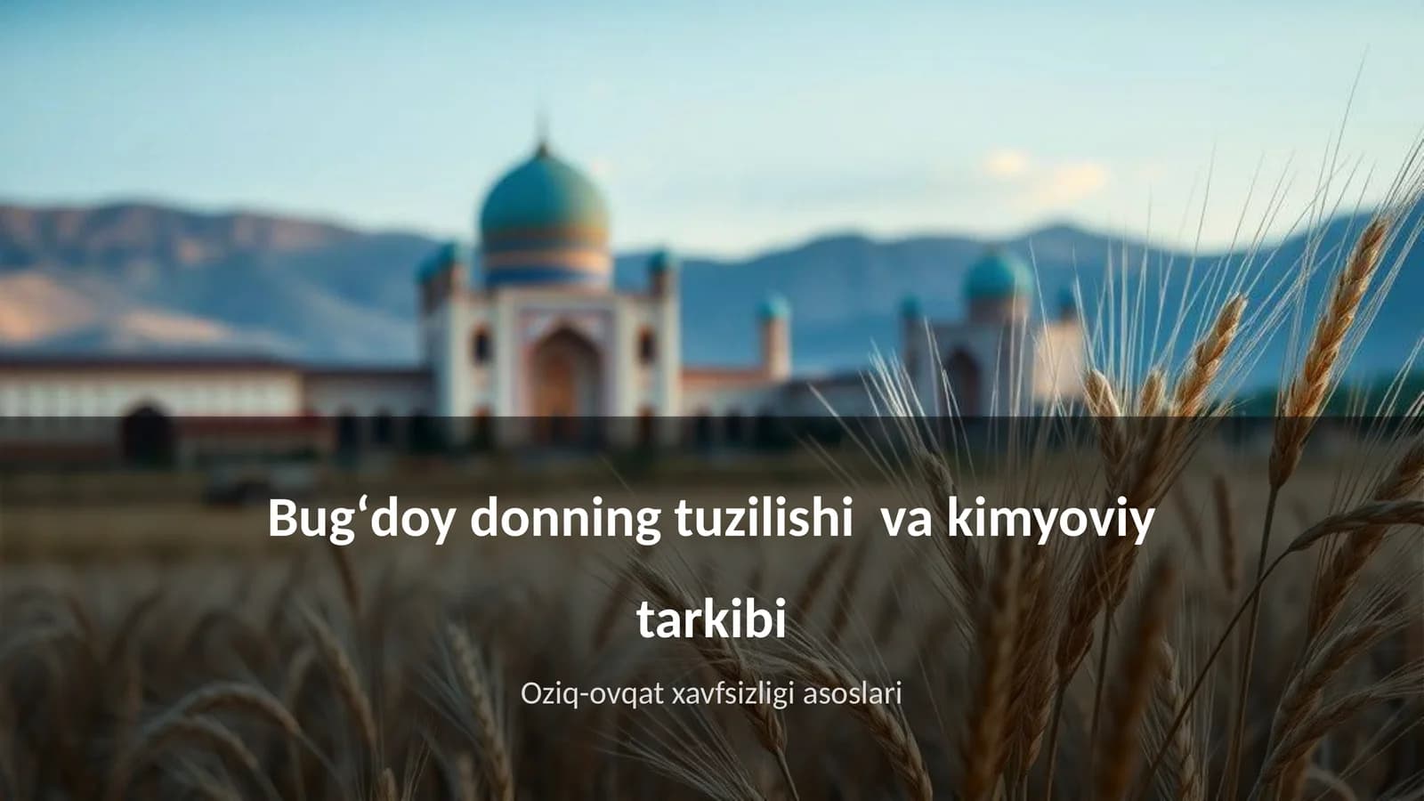 Bugʻdoy donning tuzilishi va kimyoviy tarkibi