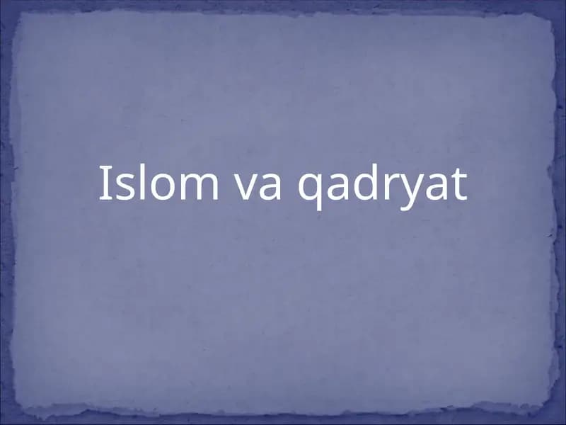 Islom va qadryat