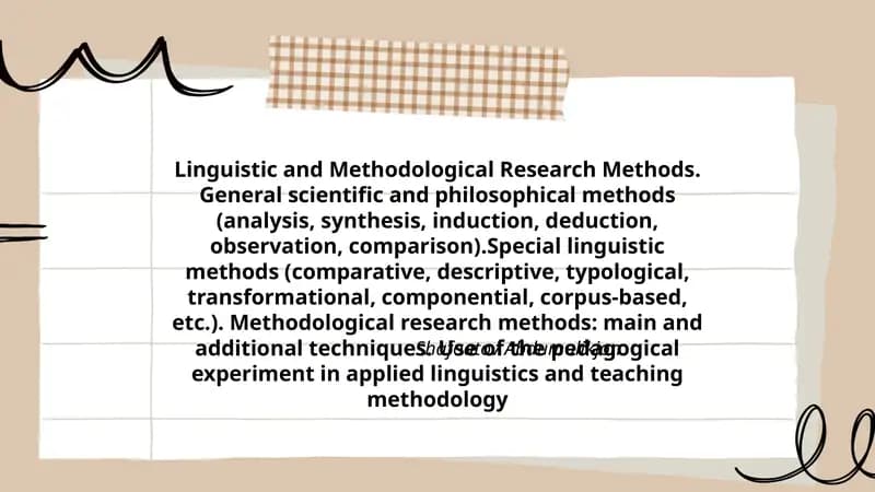 Linguistic and Methodological Research Methods