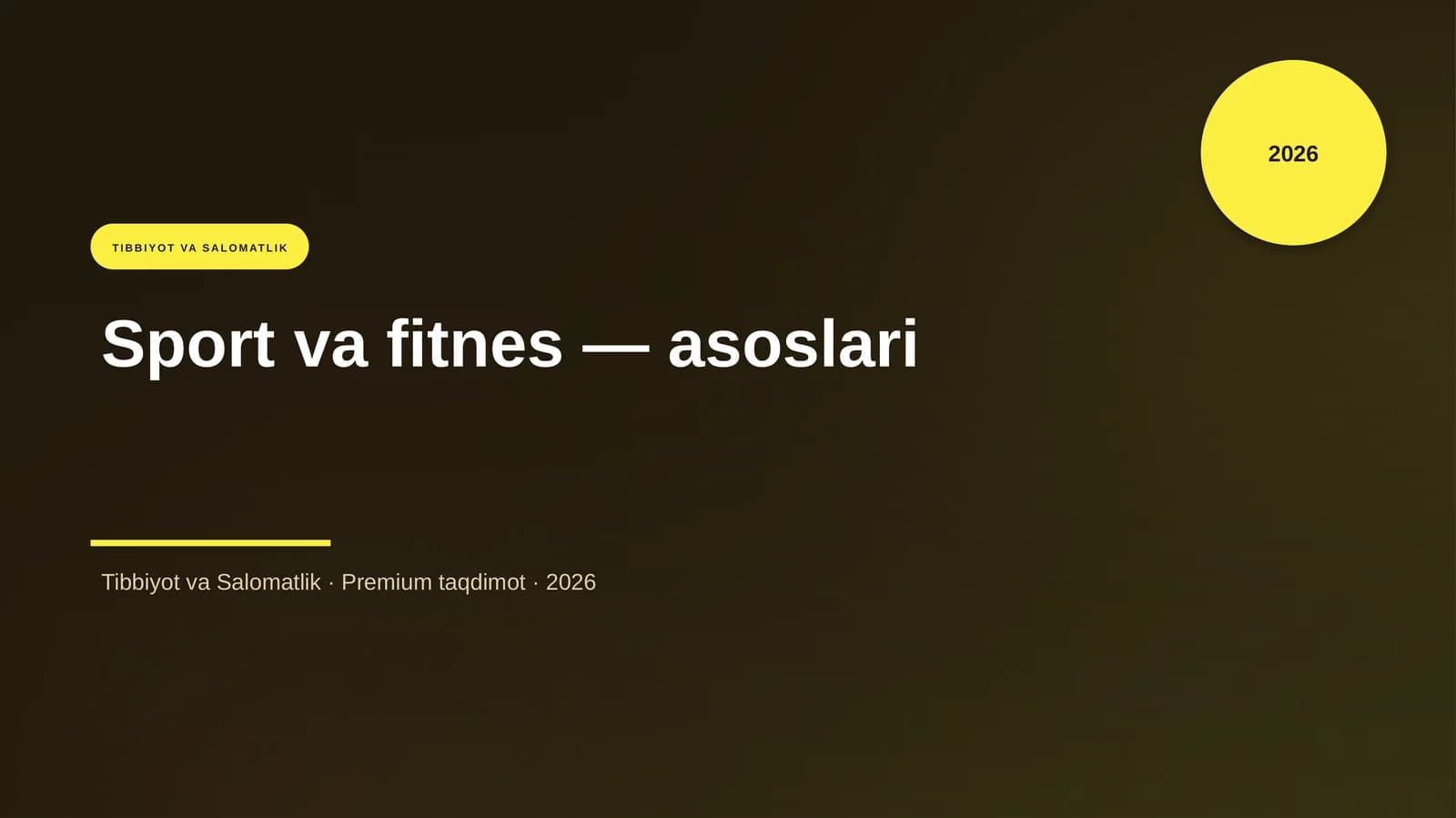 Sport va fitnes — asoslari