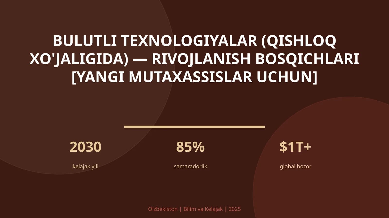 Bulutli texnologiyalar (qishloq xo'jaligida) — rivojlanish bosqichlari [yangi mutaxassislar uchun]