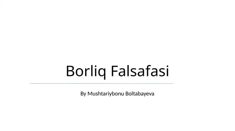 Borliq Falsafasi