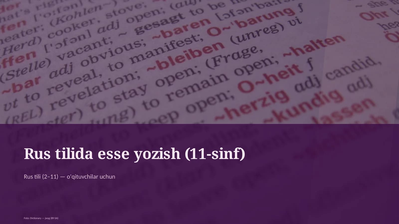 Rus tilida esse yozish (11-sinf)