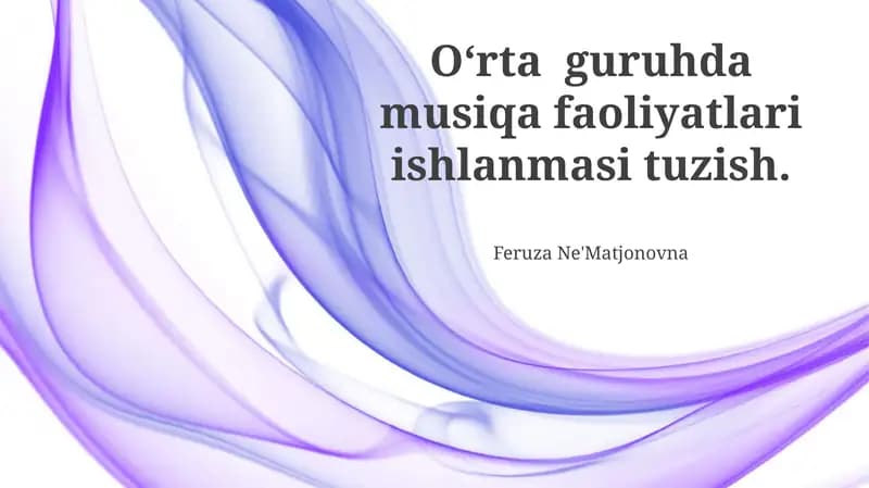 Musiqa va Harakat Mashqlari